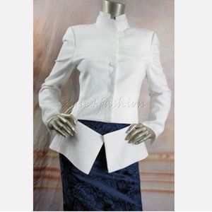 $3700 New with tags AKRIS Off White Bianca Convertible Jacket 8 38